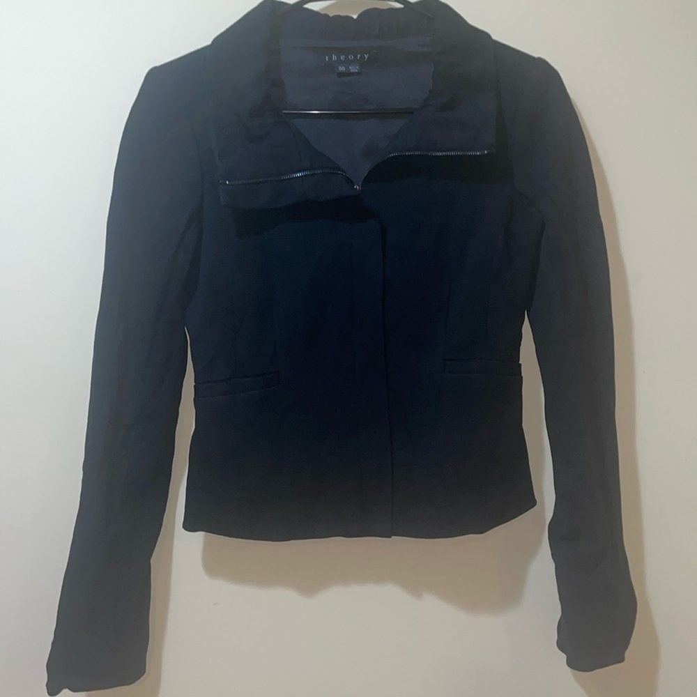 Womens Theory Black Zip Up Jacket